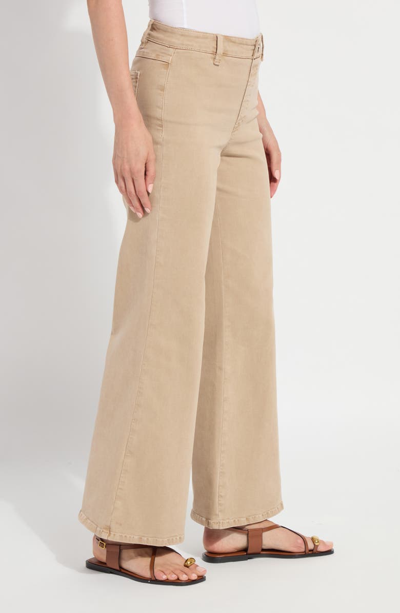 Lysse Iris Flat Front Wide Leg Jeans, Alternate, color, Asutex Desert Khaki
