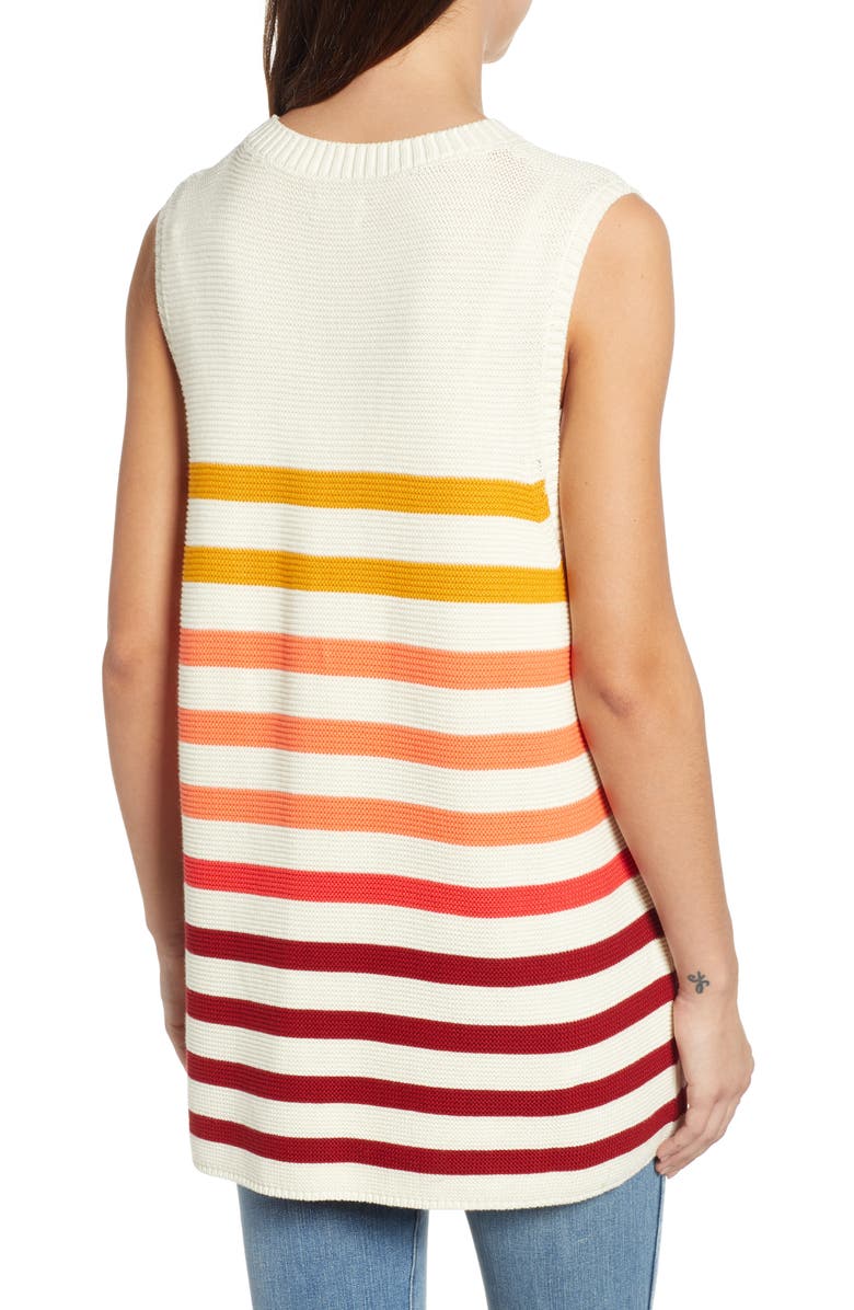 Lucky Brand Ombré Stripe Linen Blend Sweater Shell, Alternate, color,