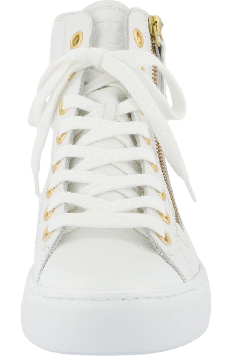 Paul Green Wells High Top Sneaker, Alternate, color, White Oro Combo
