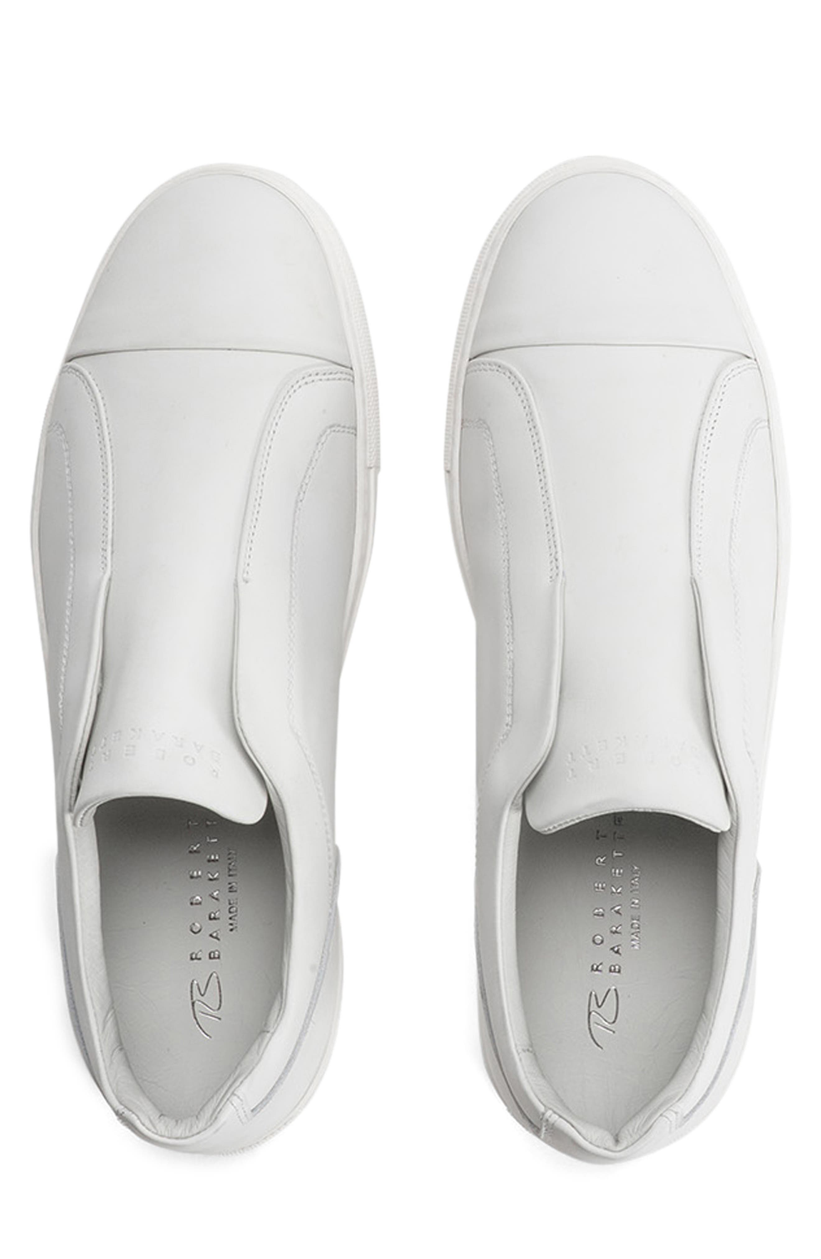 Delta Laceless Leather Slip-On Sneaker, Alternate, color, WHITE