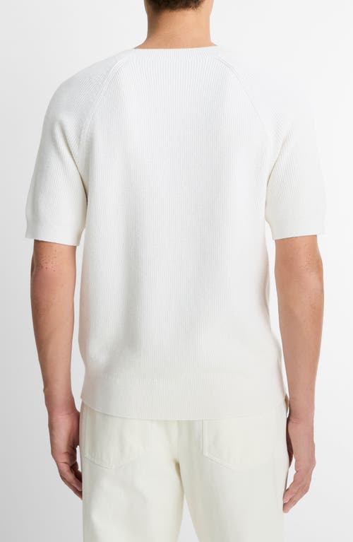 Vince Milano Short Sleeve Crewneck Sweater In Off White