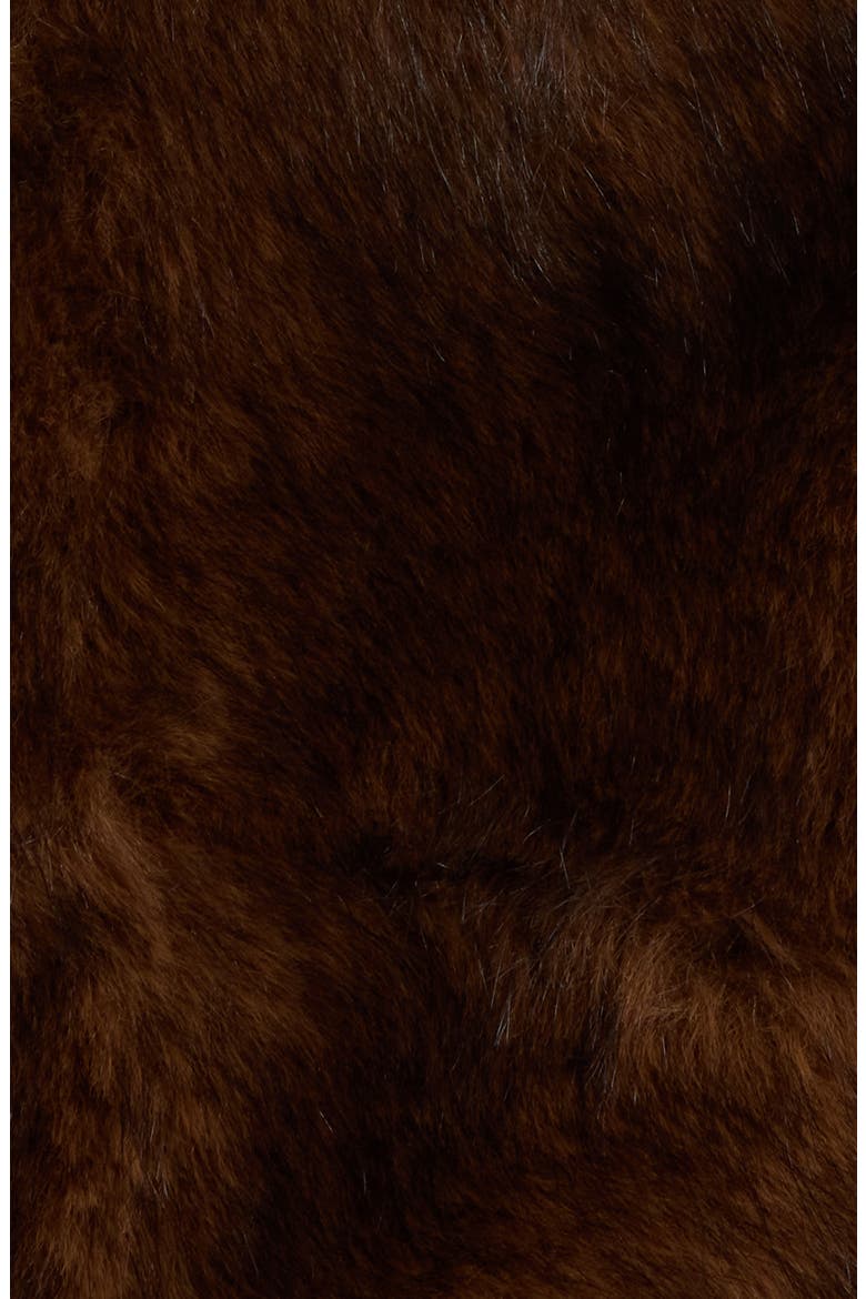 x Sara Walker Diana Faux Fur Wrap Coat, Alternate, color, RICH BROWN