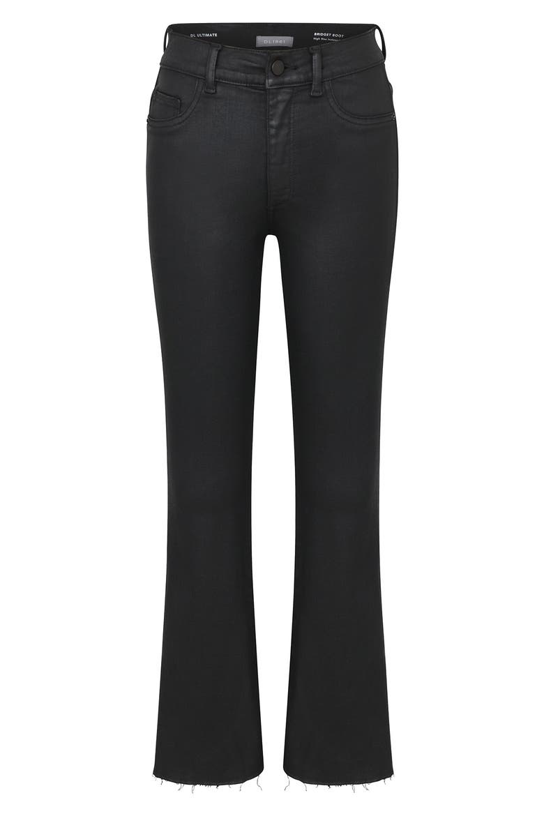 Bridget Instasculpt High Waist Crop Bootcut Jeans, Alternate, color, BLACK COATED RAW