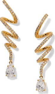 Nadri Muse Twirl Cubic Zirconia Linear Drop Earrings