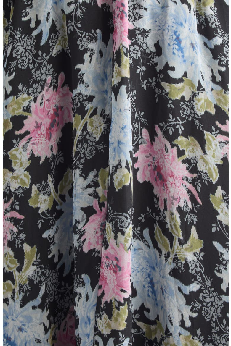 Ikat Dahlia Ismene Midi Dress, Alternate, color, BLACK MULTI