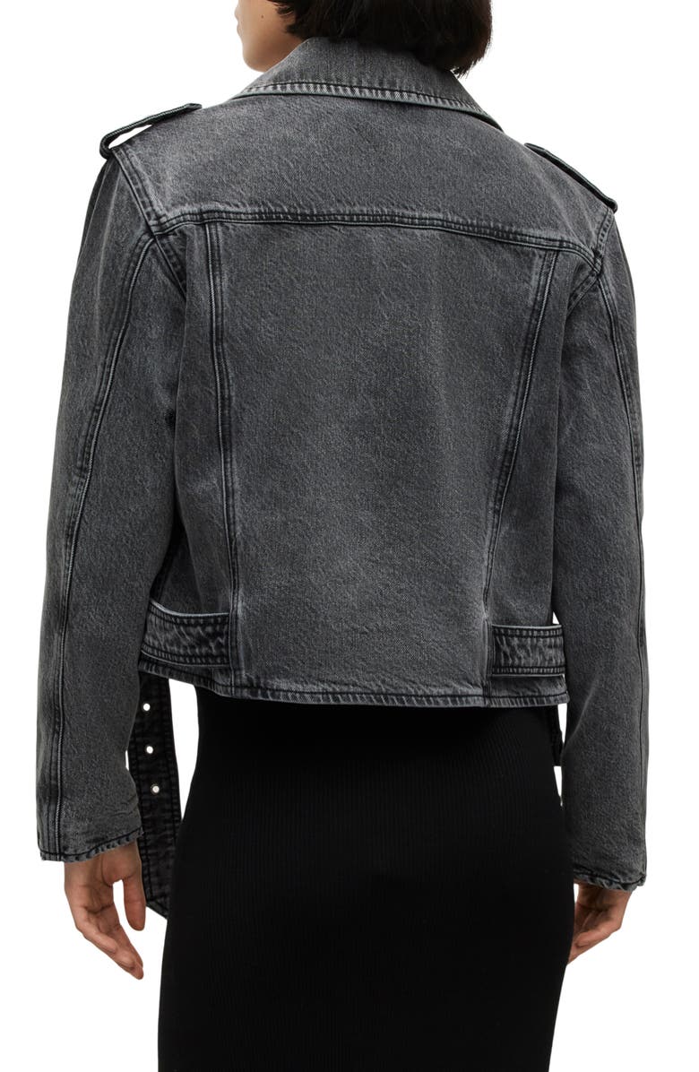 AllSaints Balfern Denim Biker Jacket, Alternate, color,