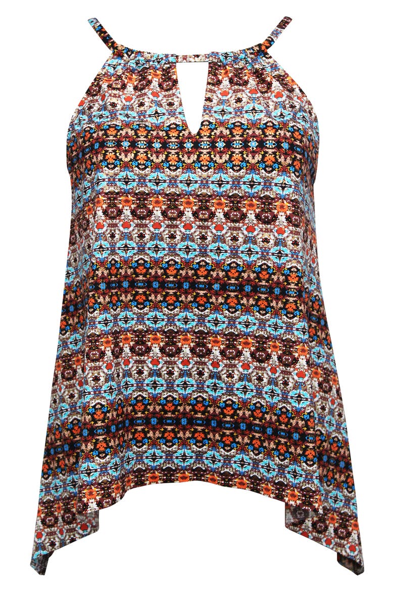 Nefertiti Peephole Tankini Swim Top, Alternate, color, MULTI