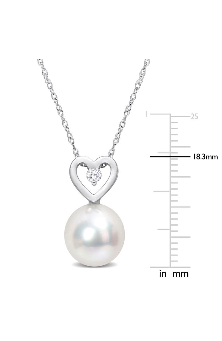 Julianna B. South Sea Pearl & Diamond Heart Drop Necklace 10k, Alternate, color, Pearl