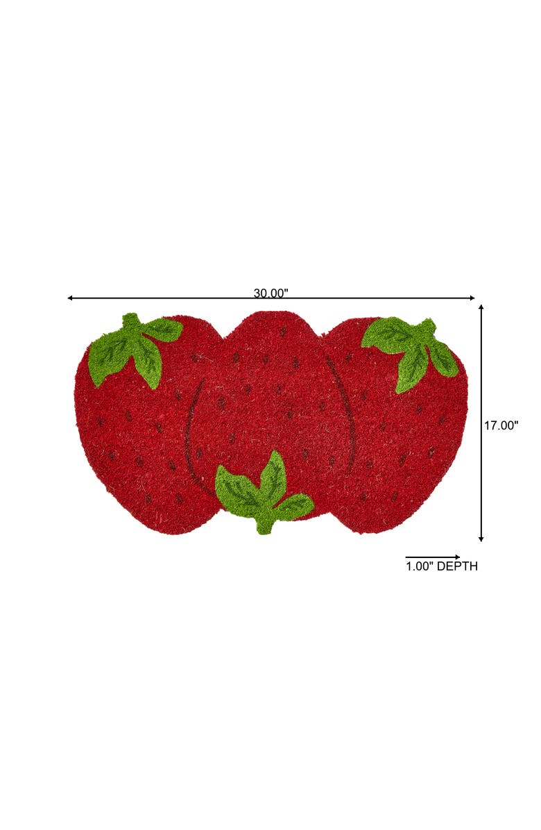 tag Strawberry Non-Slip Coir Mat Multi Coir Summer, Alternate, color, Red