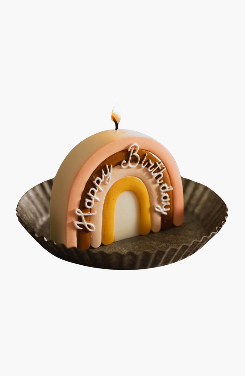 Southlake gifts Boho Rainbow Candle Cake Topper, Alternate, color, Multi