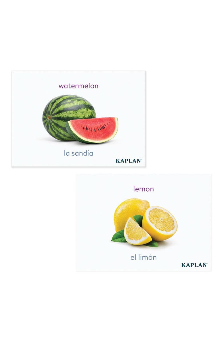 Kaplan Early Learning Company Bilingual Photo Food Cards - 90 Pieces, Alternate, color, White