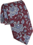 David Donahue Floral Silk Tie