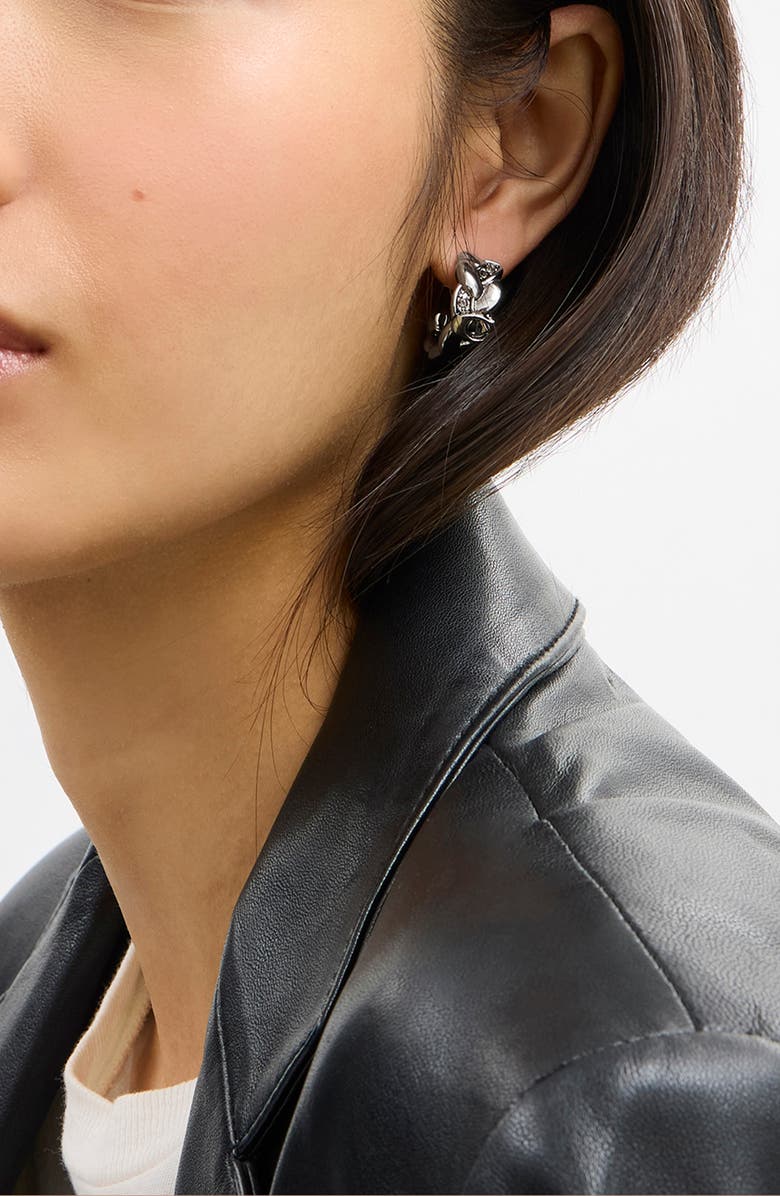 COACH Braided Hoop Earrings, Alternate, color, 