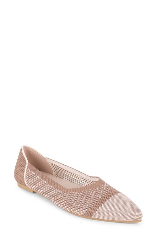Tahari Antigua Knit Pointed Toe Flat In Neutral