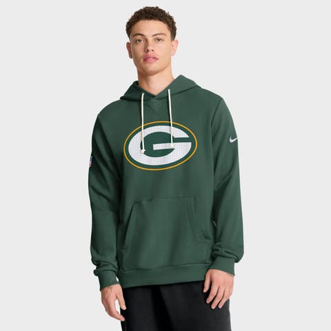 Men's Nike Green Green Bay Packers Sideline Standard Issue Initial Home Dri-FIT Hoodie