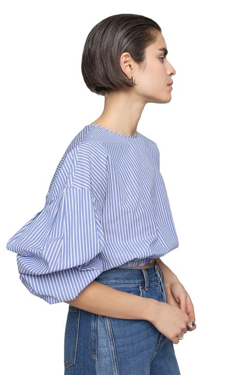 Rebecca Minkoff Julia Stripe Balloon Sleeve Cotton Top