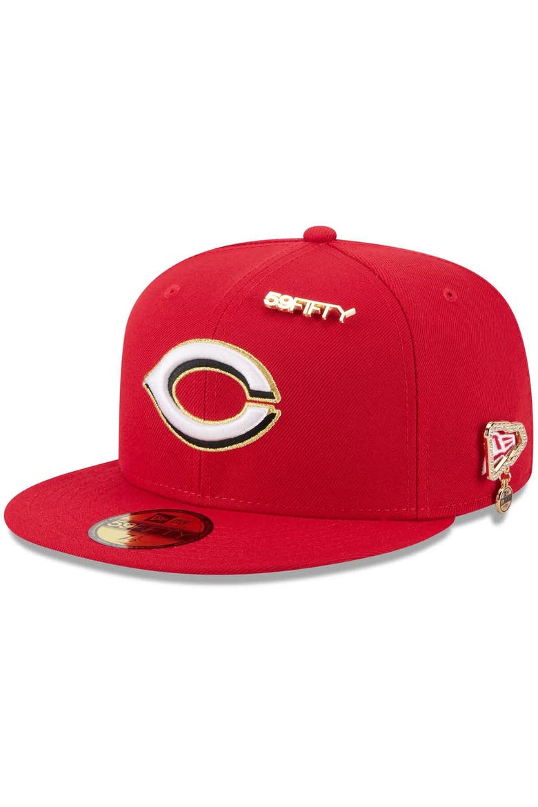 Men's New Era  Red Cincinnati Reds 2025 59FIFTY Day 59FIFTY Fitted Hat with Pins, Main, color, Red