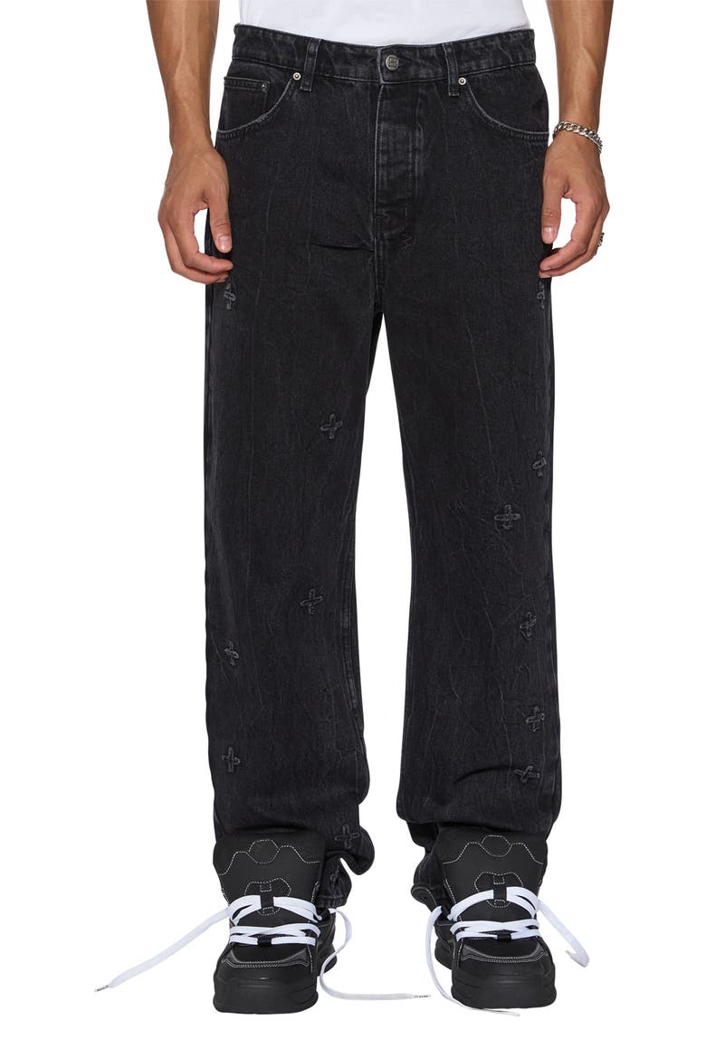 Anti K KPLUS Wide Leg Jeans, Main, color, BLACK