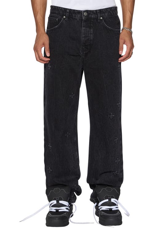 Shop Ksubi Anti K Kplus Wide Leg Jeans In Black