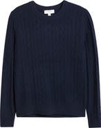 Nordstrom Cable Knit Cashmere Crewneck Sweater