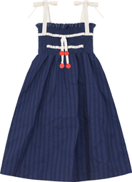 LOLA Smocked Bodice Ruffle Edge Maxi Jumper