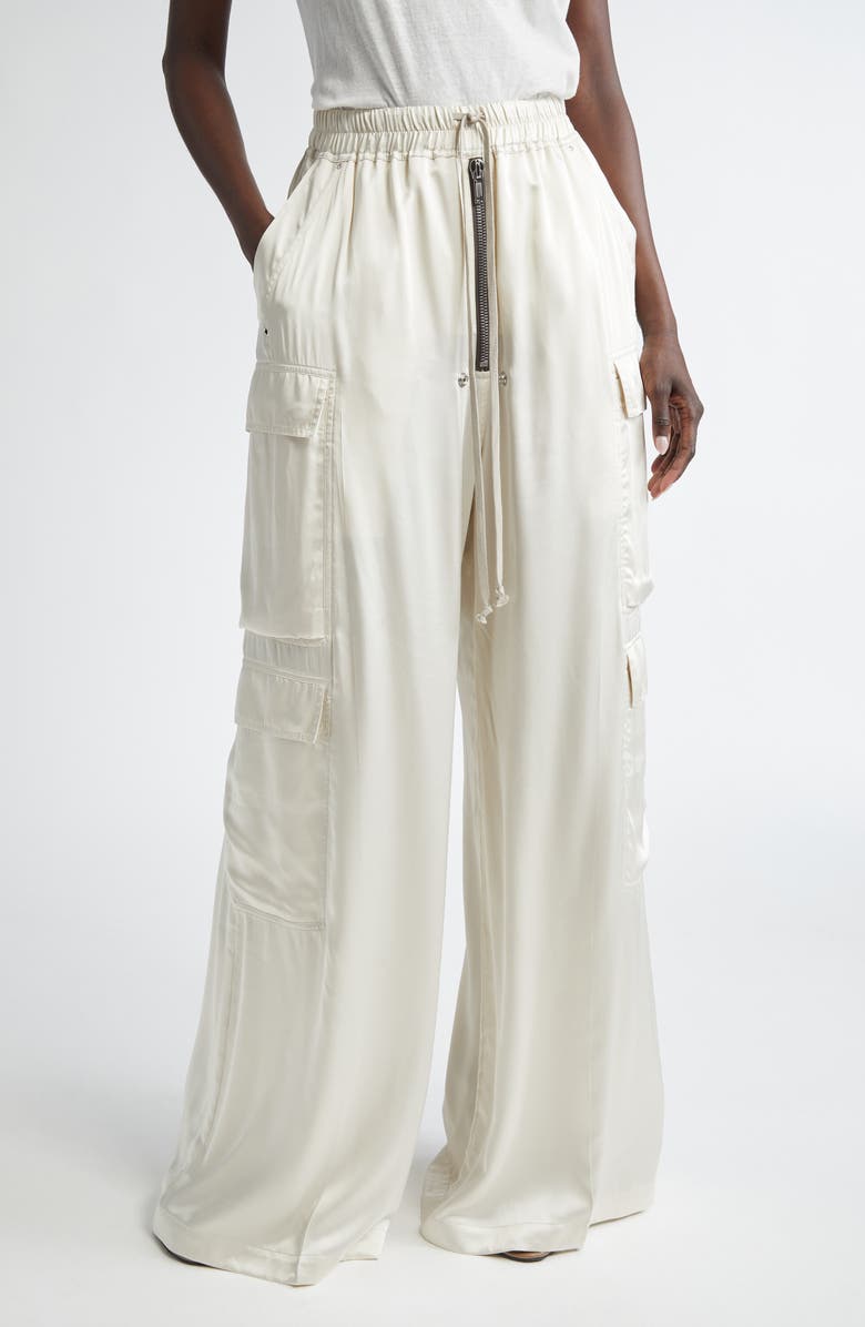 Rick Owens Cargobelas Charmeuse Cargo Pants, Main, color, 