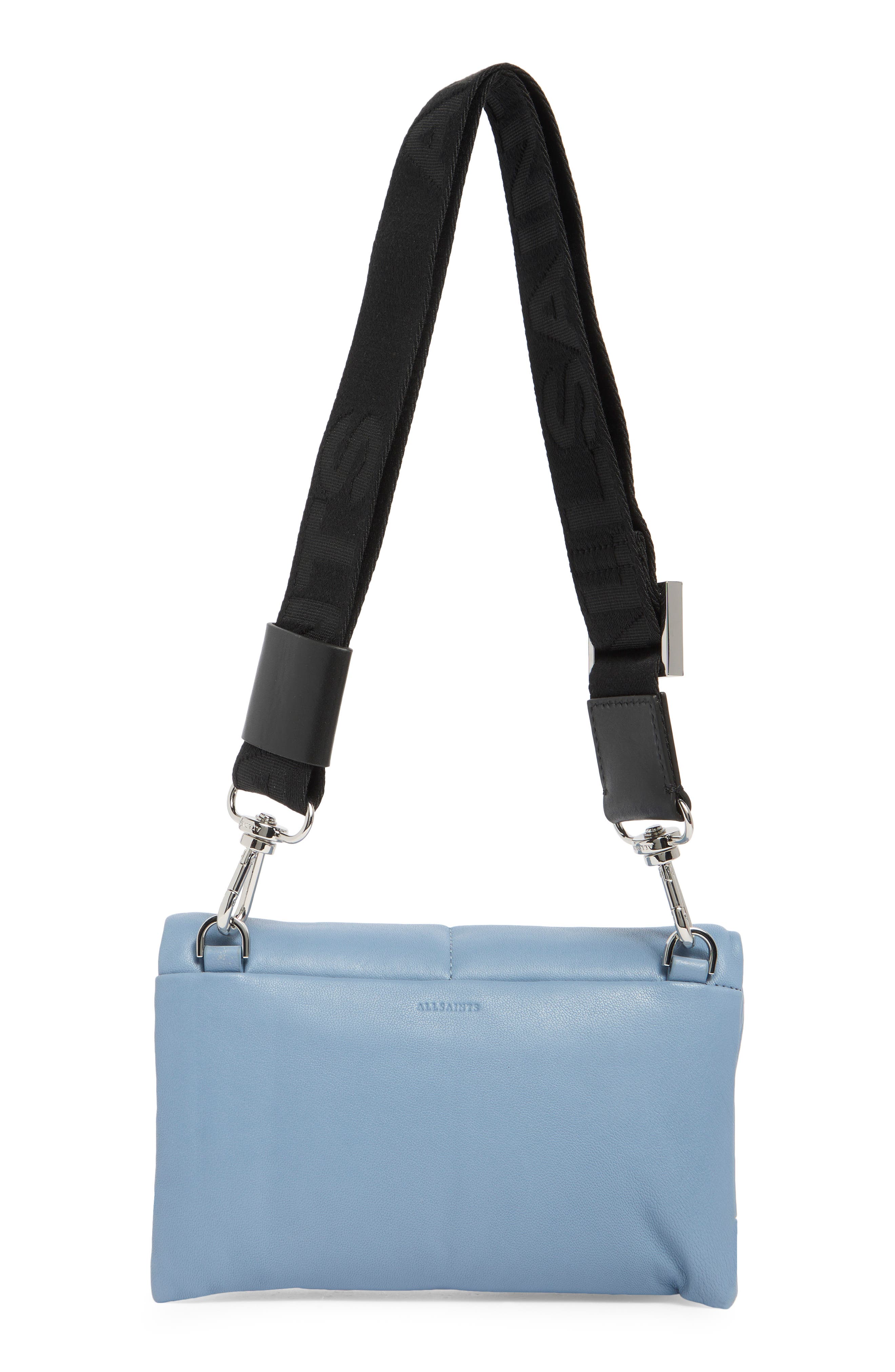 AllSaints Ezra Quilted Crossbody Bag, Alternate, color, Denim Grey