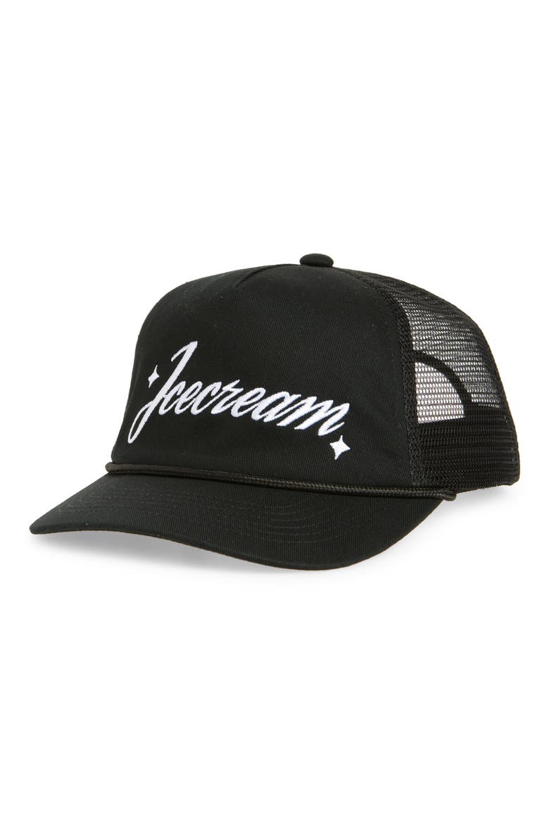 Gleam Logo Trucker Hat, Main, color, BLACK