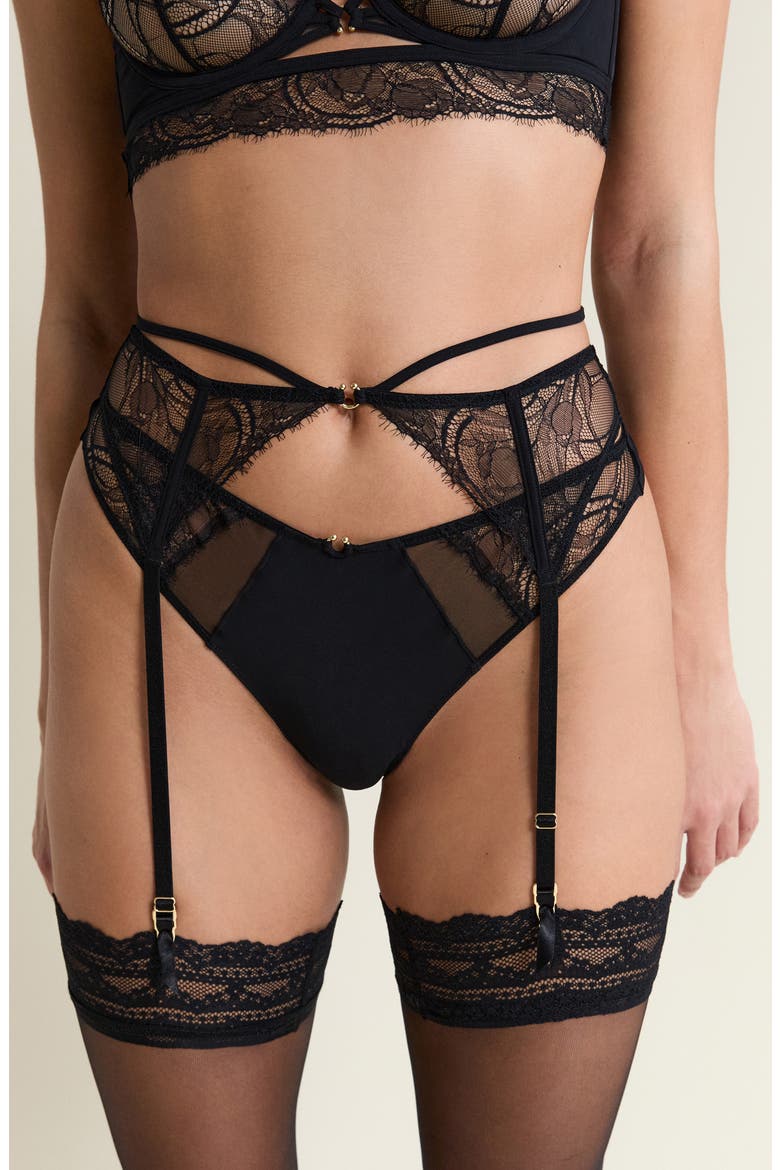 Vertige Porte Jartelles Garter Belt, Main, color, BLACK