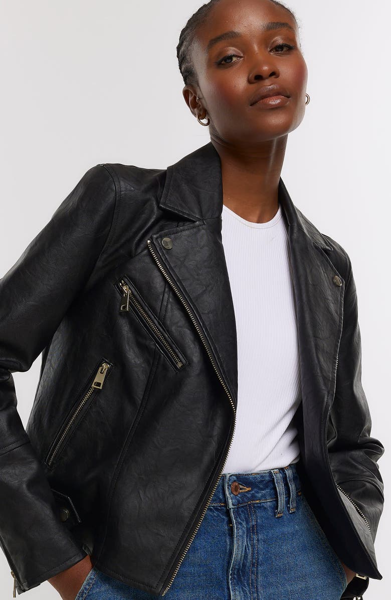 River Island Core Biker Jacket, Alternate, color,