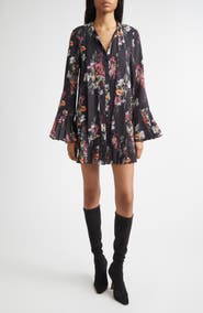 Cinq à Sept Iris Bouquet Alinda Long Sleeve Shirtdress