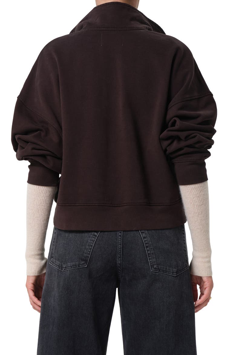 Mirelle Oversize Henley Sweatshirt, Alternate, color, CHOCOLATE