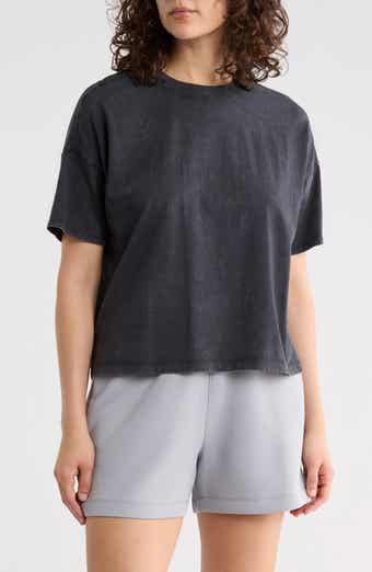 90 DEGREE BY REFLEX Stone Wash Boxy Crop T-Shirt
