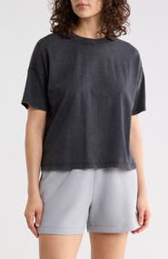 90 DEGREE BY REFLEX Stone Wash Boxy Crop T-Shirt