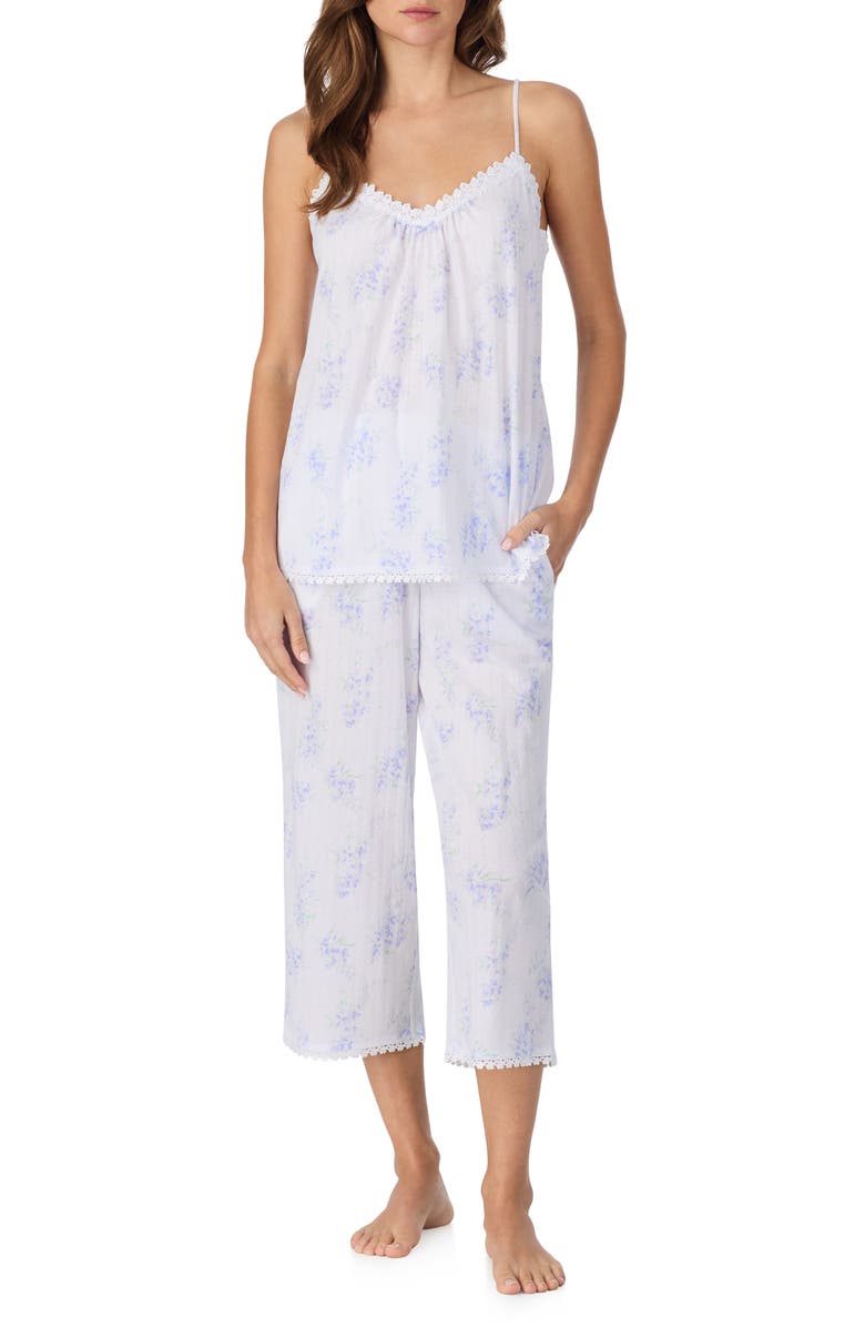 Eileen West Sleeveless Capri Cotton Jersey Pajamas, Main, color, 