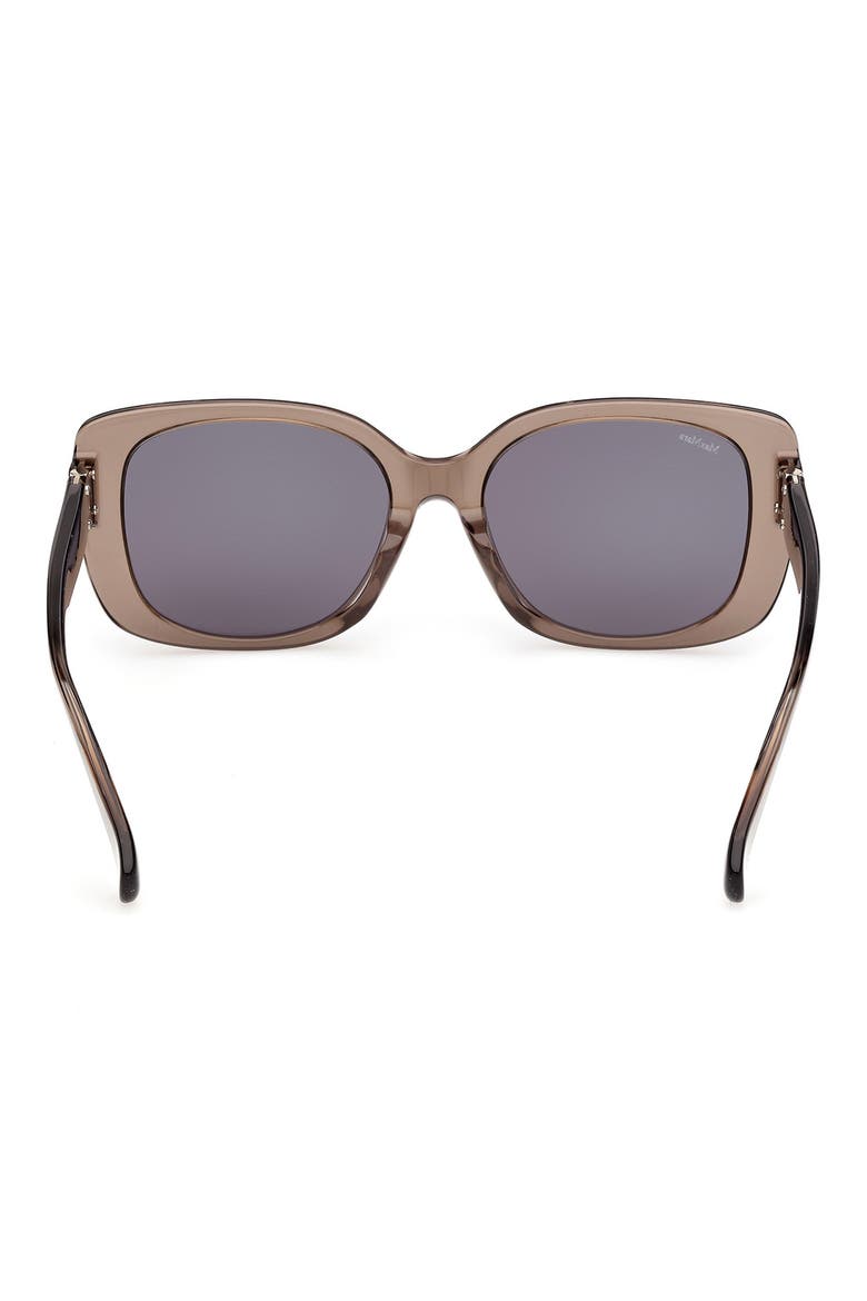 55mm Rectangular Sunglasses, Alternate, color, SHINY LIGHT BROWN / SMOKE