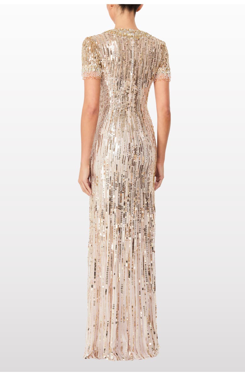 Jenny Packham Nova sequin-embellished keyhole-neck maxi dres, Alternate, color, Marble