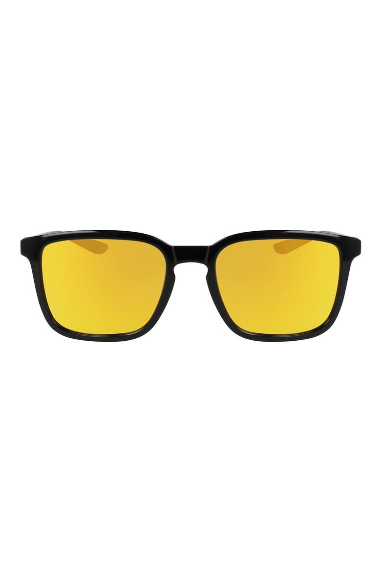 Circuit Team 55mm Square Sunglasses, Main, color, BLACK/ ORANGE MIRROR