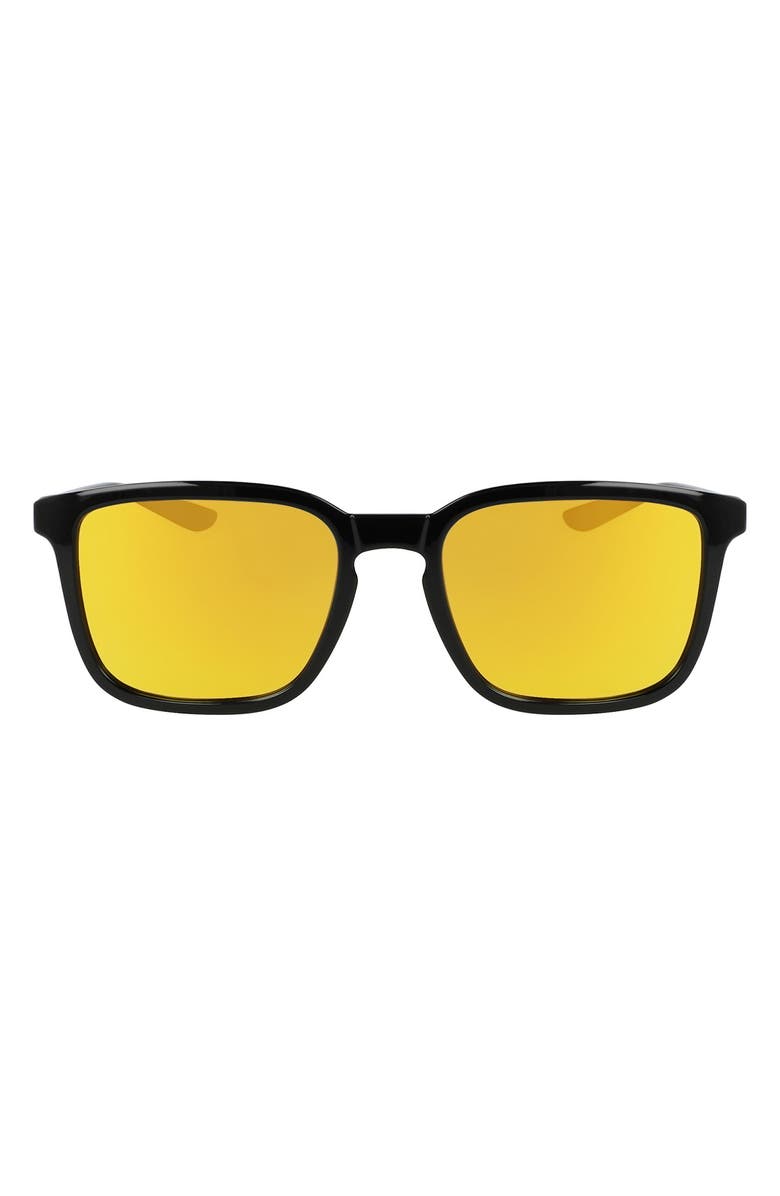 Nike Circuit Team 55mm Square Sunglasses, Main, color, Black/ Orange Mirror