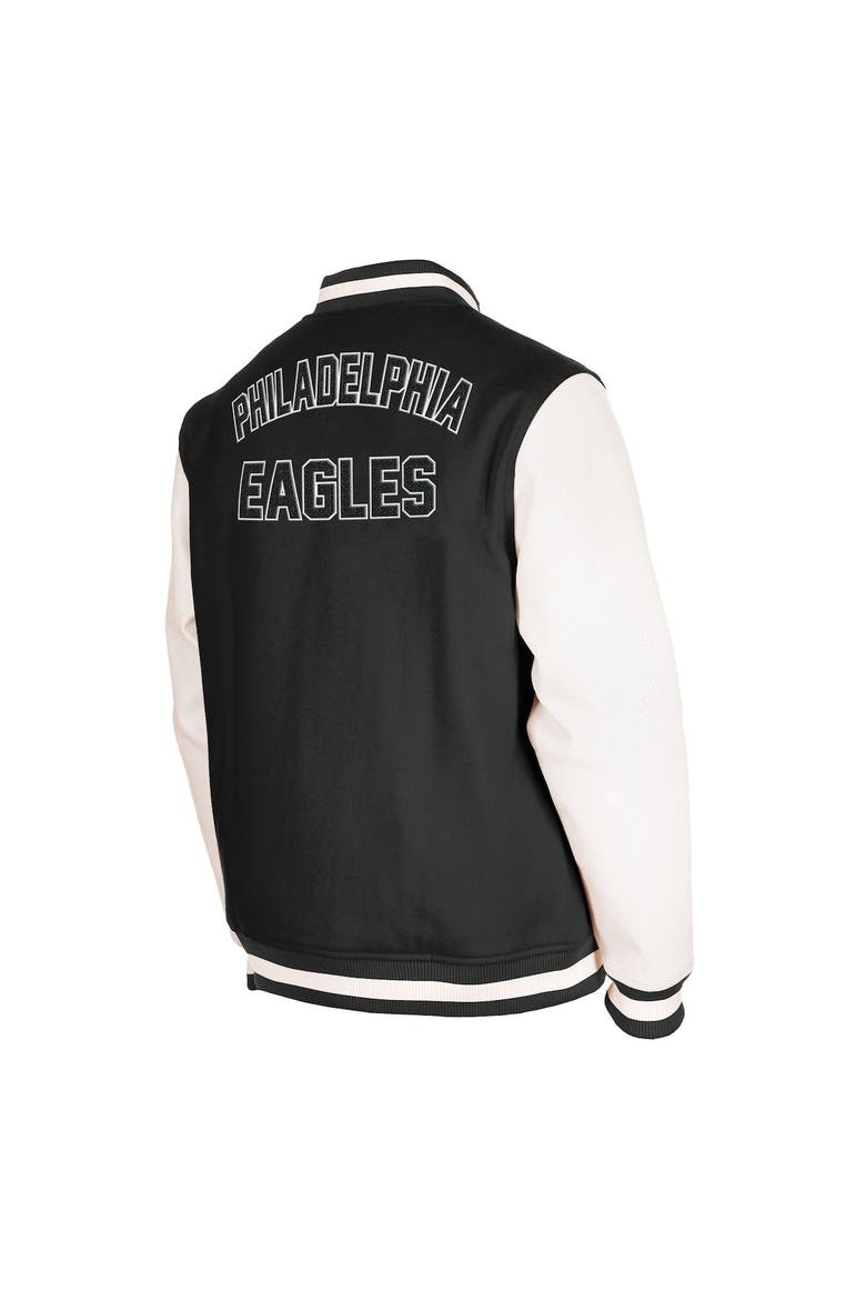 Men's New Era  Black Philadelphia Eagles Third Down Varsity Full-Snap Jacket, Alternate, color, Black