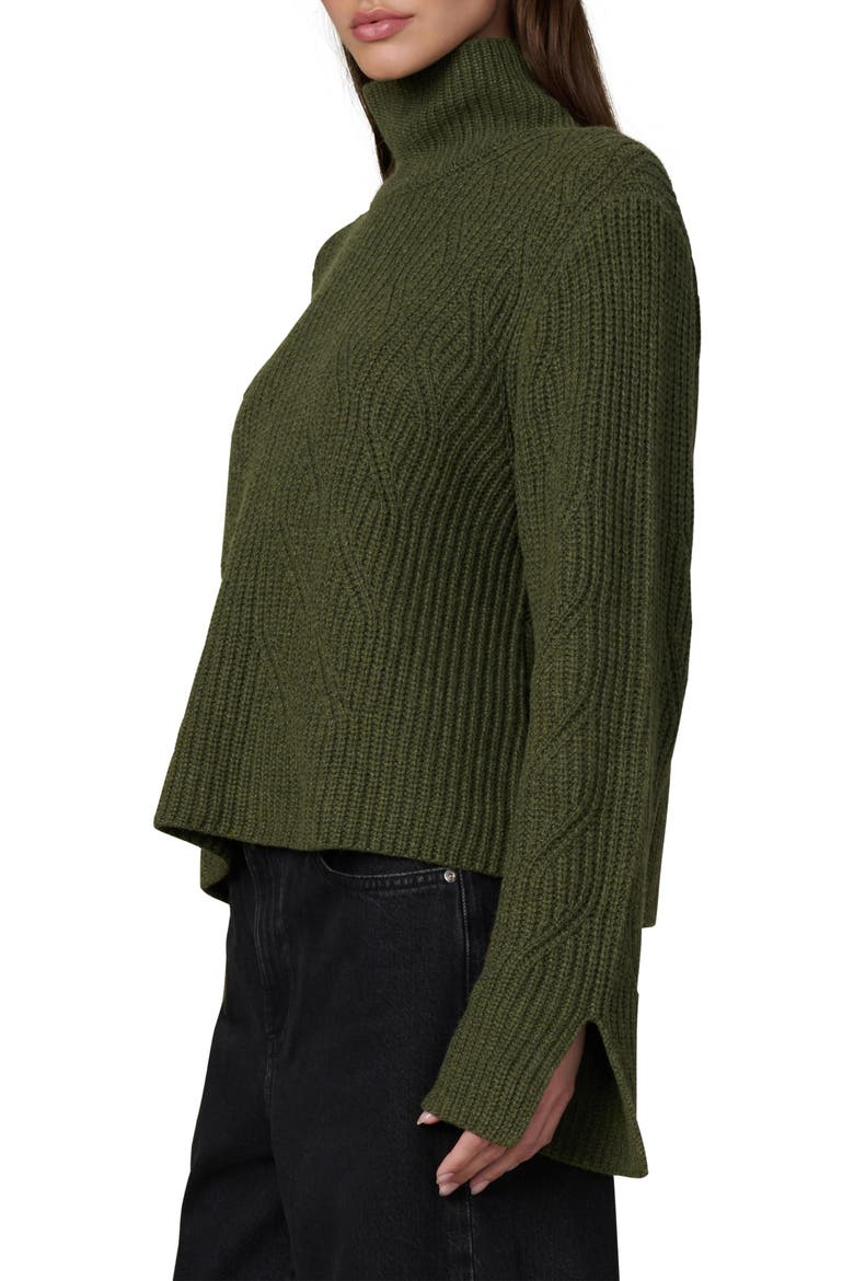 The Ella Turtleneck Wool Blend Sweater, Alternate, color, WINTER MOSS