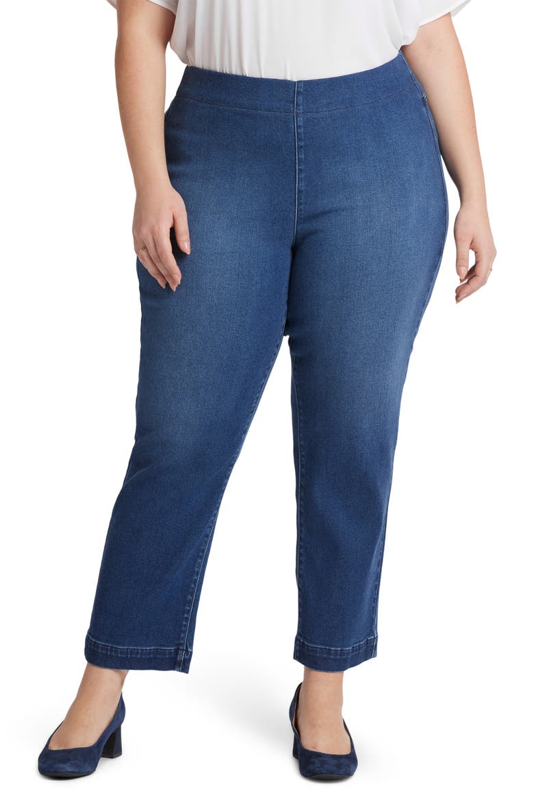 Bailey Pull-On Ankle Relaxed Straight Leg Jeans, Main, color, MISSIONBLUE
