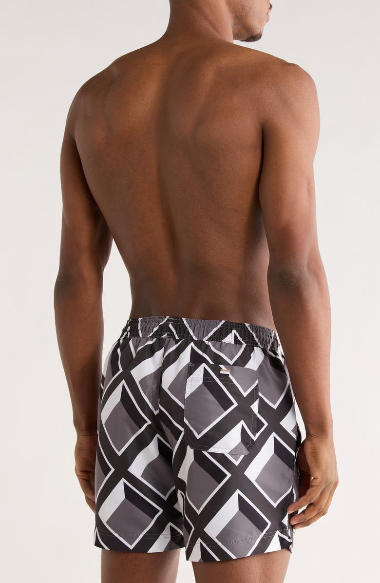 BOSS Vibe Swim Trunks, Alternate, color, Charcoal
