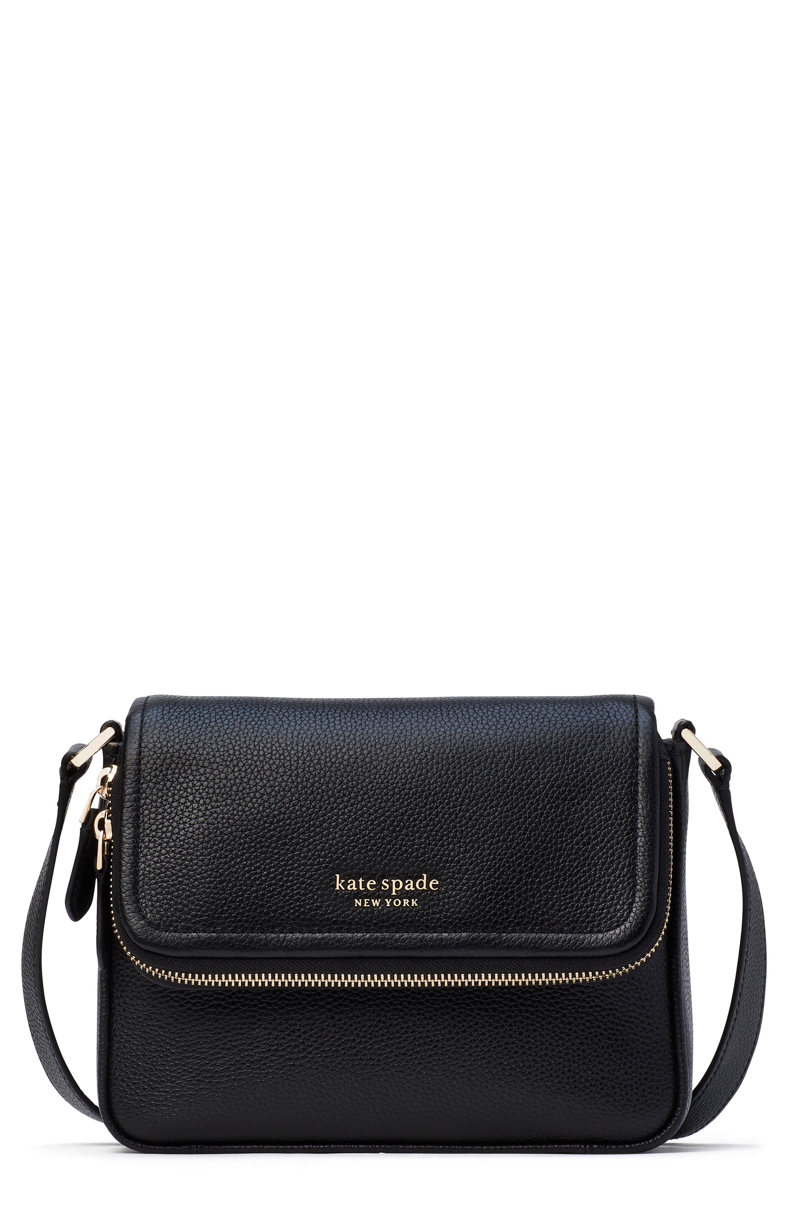 Kate Spade New York run around pebbled leather crossbody bag, Main, color, 