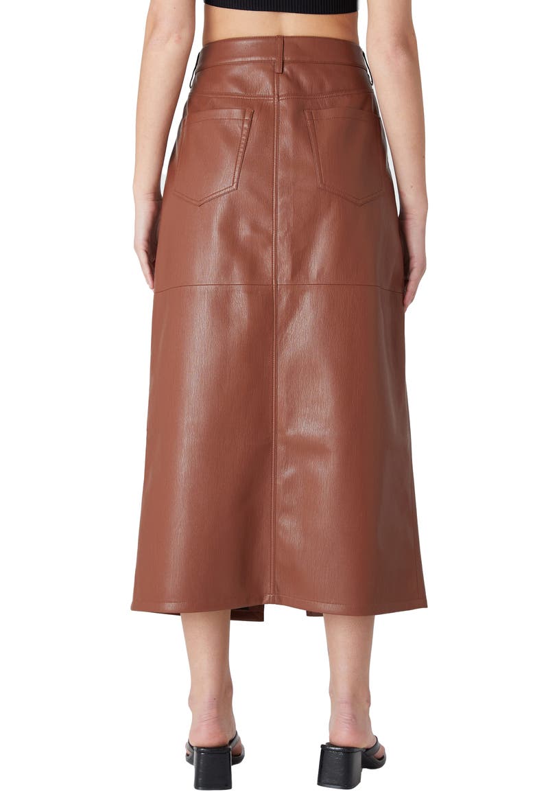 Faux Leather Midi Skirt, Alternate, color, COMING THROUGH