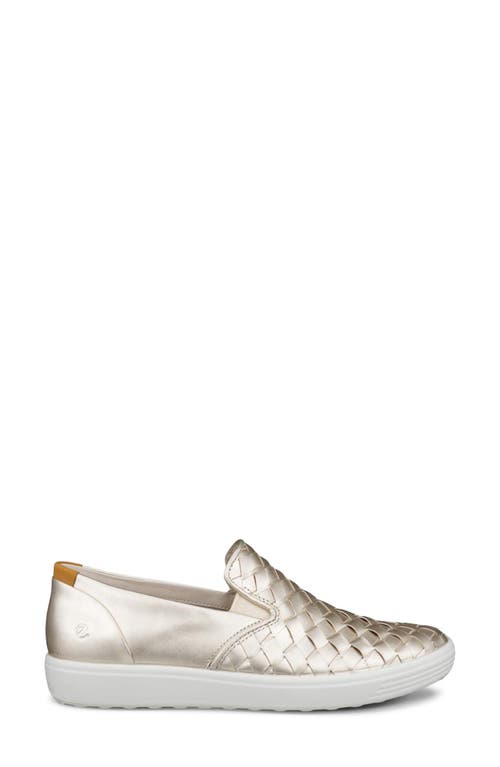 Ecco Soft 7 Slip-on Sneaker In Pure White Gold