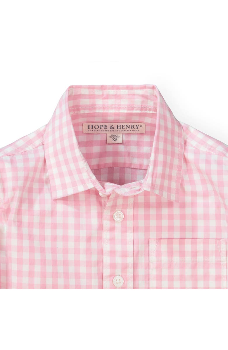 Hope & Henry Baby Boys' Poplin Button Down Shirt, Infant, Alternate, color, Pink Gingham