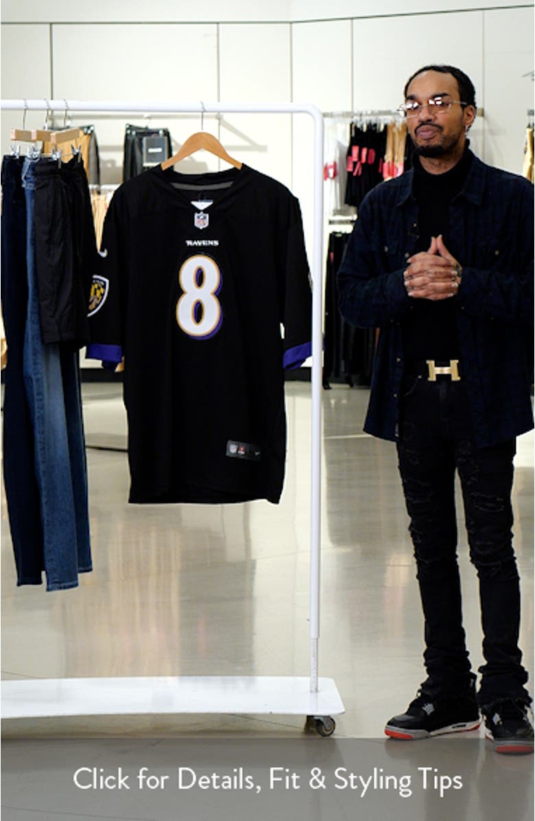 Men's Nike Lamar Jackson Black Baltimore Ravens Alternate Vapor F.U.S.E. Elite Jersey, sales video thumbnail