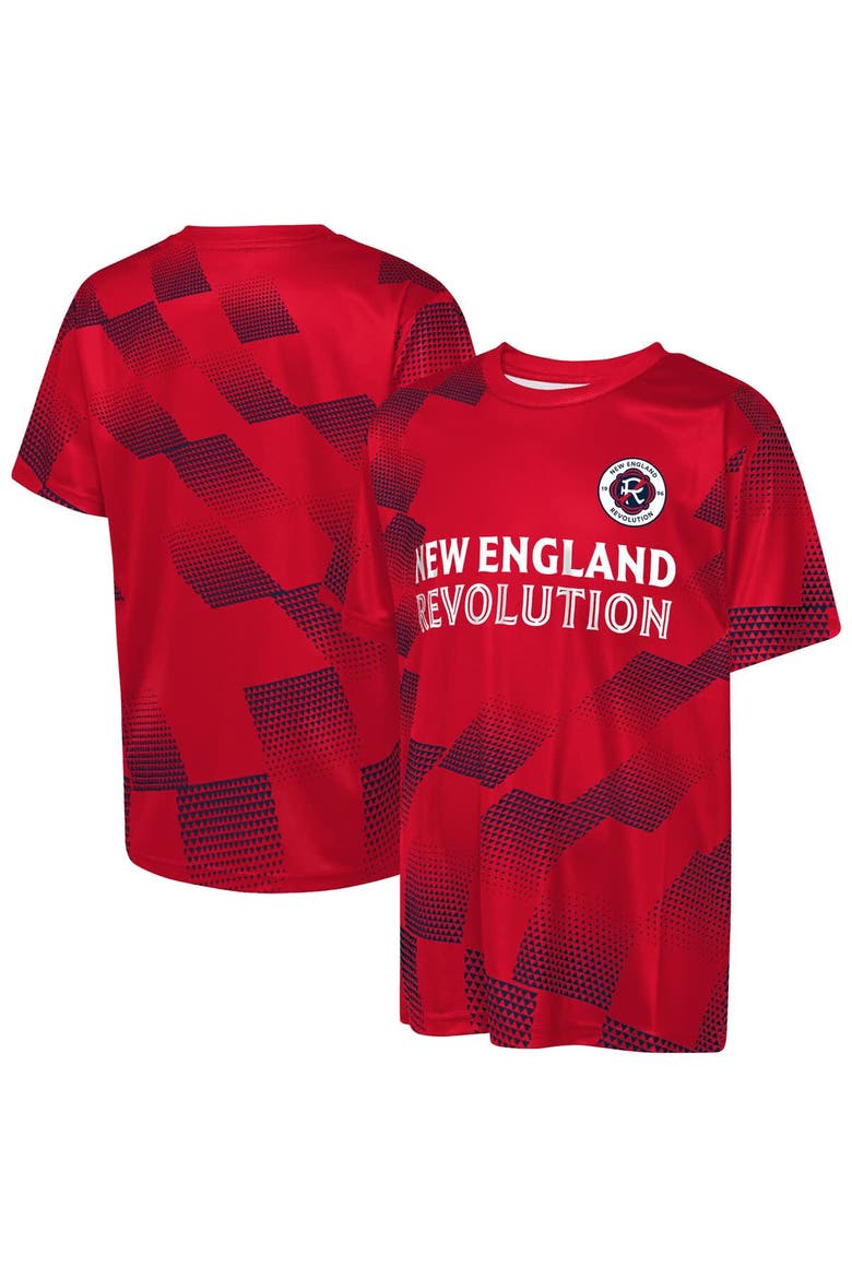 Youth Outerstuff  Red New England Revolution Sheer Thrill T-Shirt, Main, color, Red