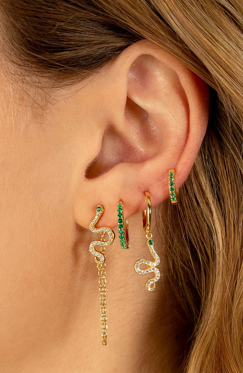 BY ADINA EDEN Pavé Huggie Earrings, Alternate, color, 